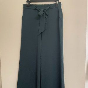 Ted Baker Women's Green Tie Waist Wide Leg Pants